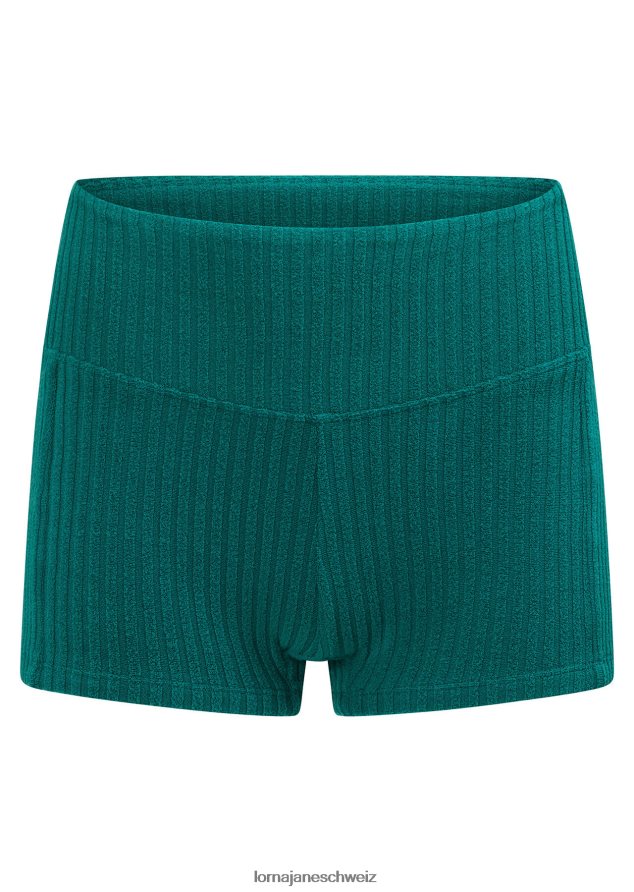 Bekleidung 202X407 Frauen dunkles Blaugrün Lorna Jane Badeshorts aus Rock-Pool-Frottee
