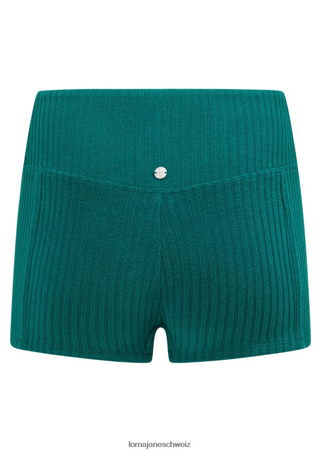 Bekleidung 202X407 Frauen dunkles Blaugrün Lorna Jane Badeshorts aus Rock-Pool-Frottee
