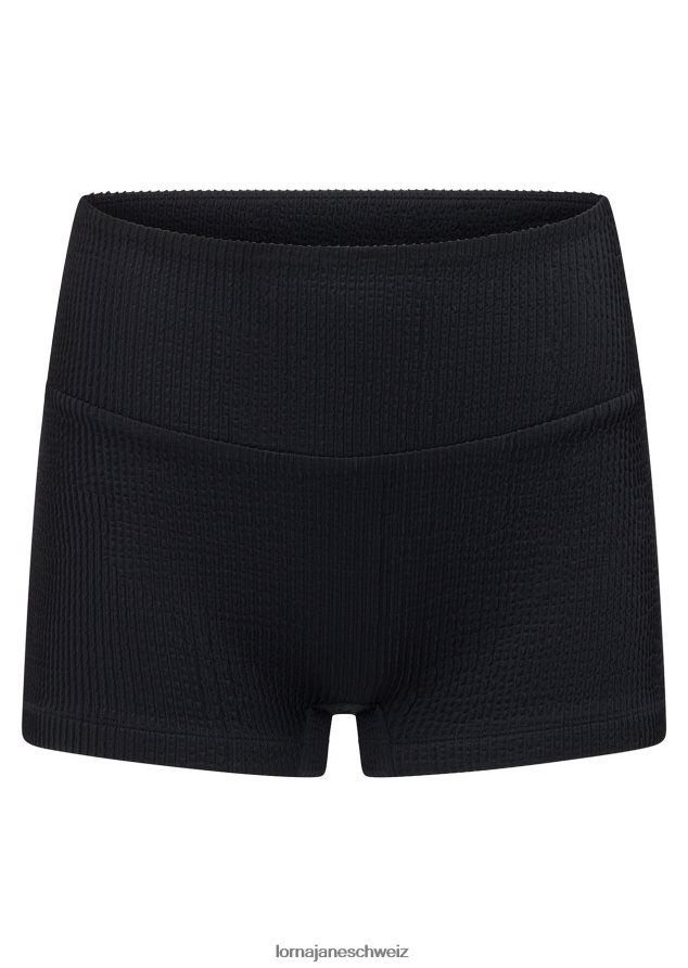 Bekleidung 202X421 Frauen Schwarz Lorna Jane Gewellte Badeshorts im Urlaubs-Hype