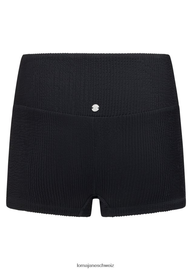 Bekleidung 202X421 Frauen Schwarz Lorna Jane Gewellte Badeshorts im Urlaubs-Hype