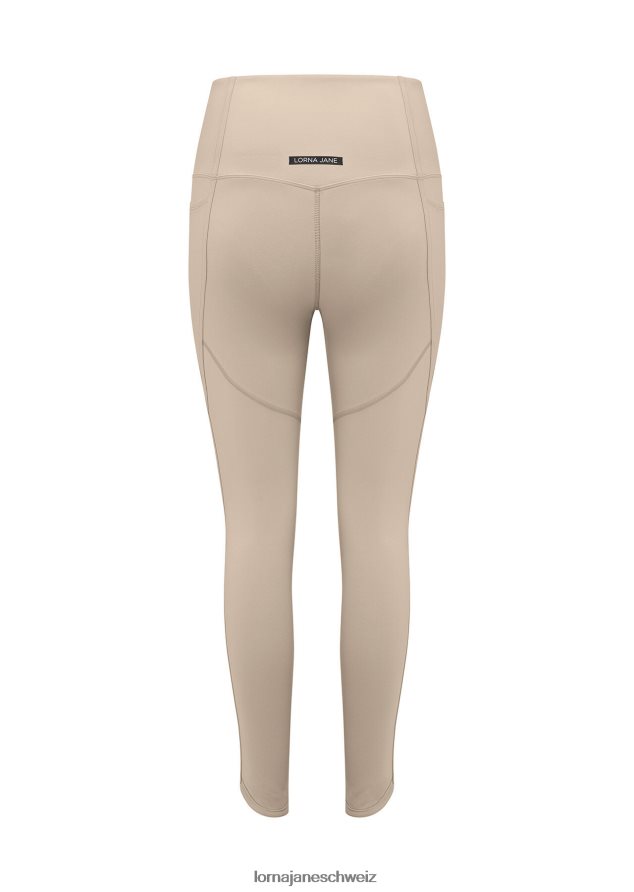 Bekleidung 202X168 Frauen cremefarben Lorna Jane Hochgefaltete Booty-Knöchelbeißer-Leggings