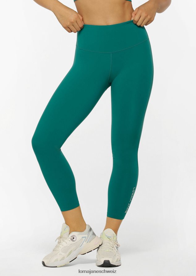 Bekleidung 202X171 Frauen dunkles Blaugrün Lorna Jane Lotus-Knöchelbeißer-Leggings ohne Scheuern