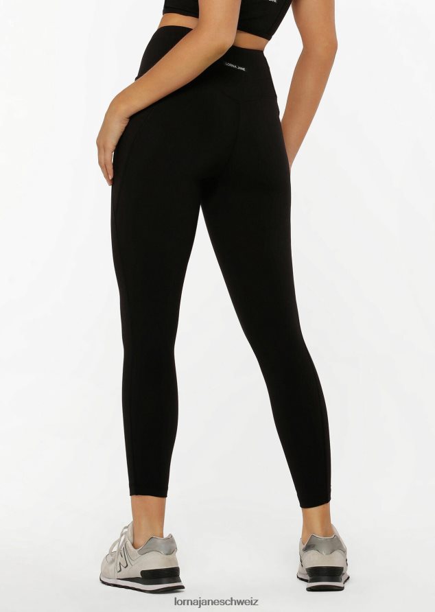 Bekleidung 202X174 Frauen Schwarz Lorna Jane Reißverschlusstasche, recycelte Leggings mit Bauchunterstützung und Knöchelbeißer