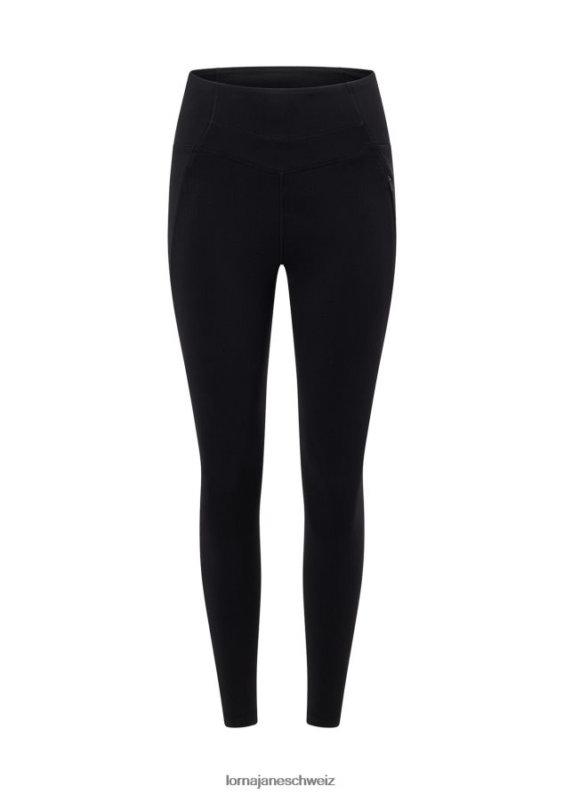Bekleidung 202X174 Frauen Schwarz Lorna Jane Reißverschlusstasche, recycelte Leggings mit Bauchunterstützung und Knöchelbeißer