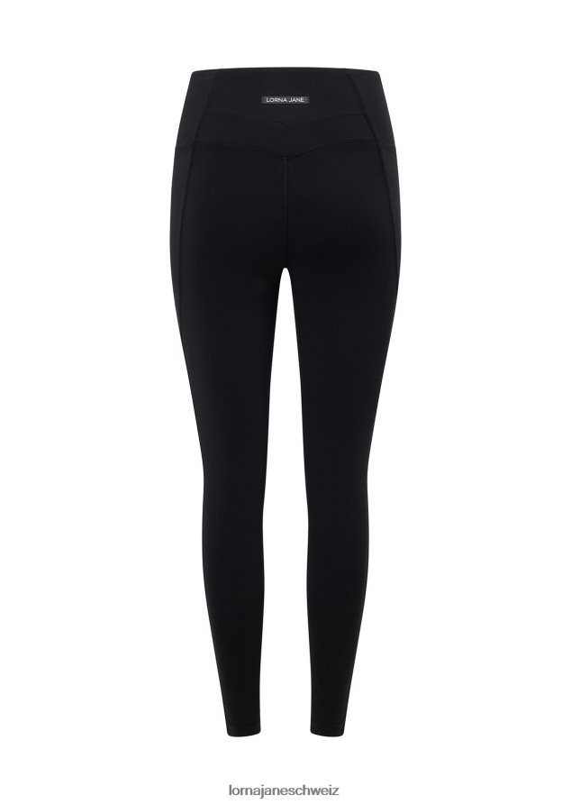 Bekleidung 202X174 Frauen Schwarz Lorna Jane Reißverschlusstasche, recycelte Leggings mit Bauchunterstützung und Knöchelbeißer