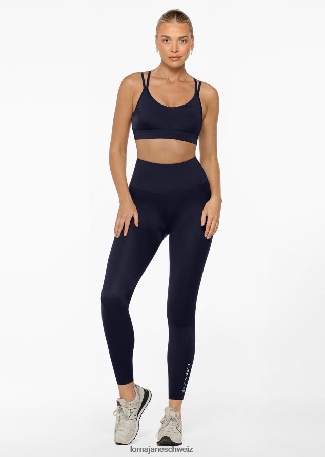 Bekleidung 202X189 Frauen Französische Marine Lorna Jane Lotus No Chafe Cool Touch Ankle Biter Leggings
