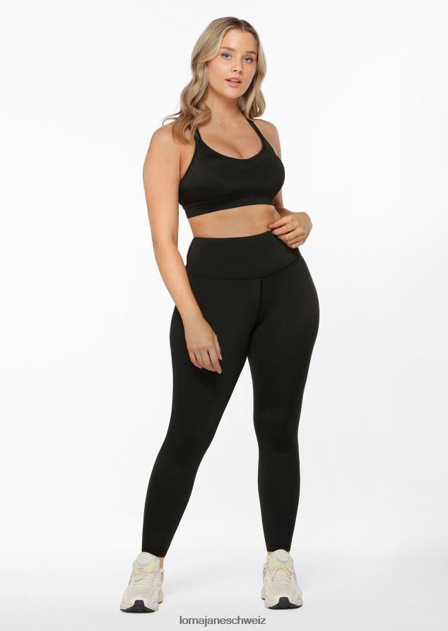 Bekleidung 202X213 Frauen Schwarz Lorna Jane Lotus No Chafe Cool Touch Ankle Biter Leggings
