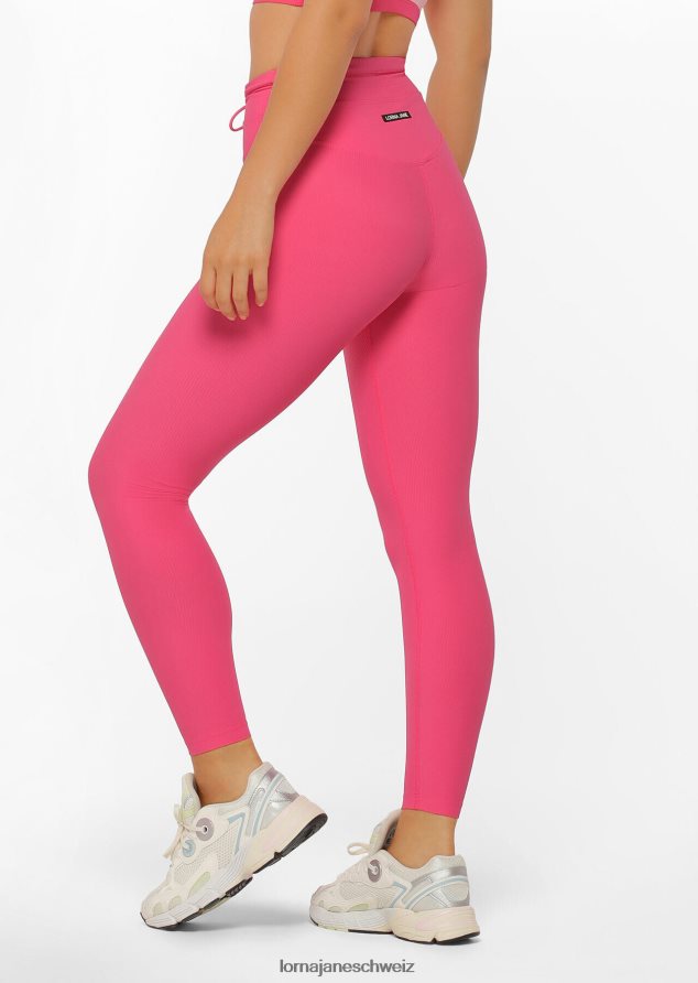 Bekleidung 202X214 Frauen Babyrosa Lorna Jane Flaunt it gerippte Knöchelbeißer-Leggings