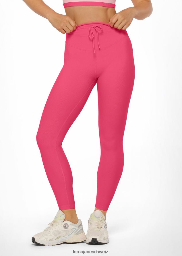 Bekleidung 202X214 Frauen Babyrosa Lorna Jane Flaunt it gerippte Knöchelbeißer-Leggings
