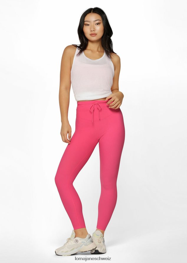 Bekleidung 202X214 Frauen Babyrosa Lorna Jane Flaunt it gerippte Knöchelbeißer-Leggings