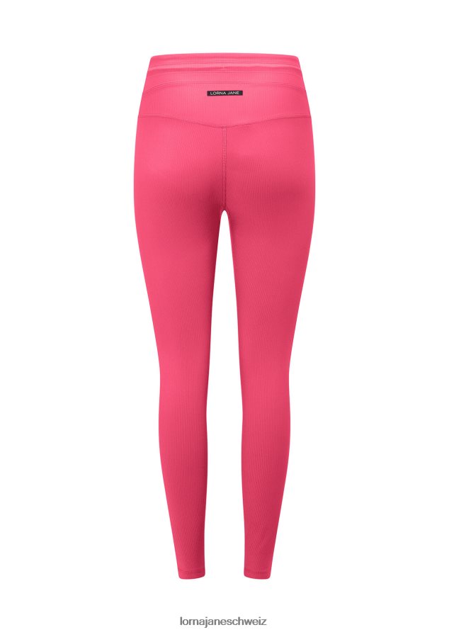 Bekleidung 202X214 Frauen Babyrosa Lorna Jane Flaunt it gerippte Knöchelbeißer-Leggings