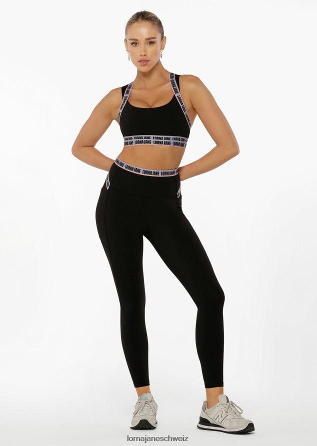 Bekleidung 202X219 Frauen Schwarz Lorna Jane Metaverse recycelte Knöchelbeißer-Leggings mit scheuerfreier Tasche