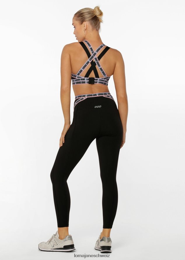 Bekleidung 202X219 Frauen Schwarz Lorna Jane Metaverse recycelte Knöchelbeißer-Leggings mit scheuerfreier Tasche