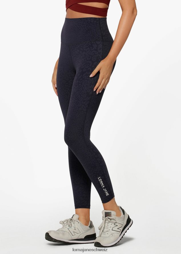 Bekleidung 202X257 Frauen französischer Marineleopard Lorna Jane LJ Cloud Lotus No Chafe Leggings in voller Länge
