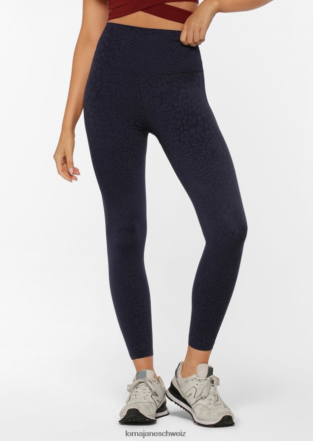 Bekleidung 202X257 Frauen französischer Marineleopard Lorna Jane LJ Cloud Lotus No Chafe Leggings in voller Länge