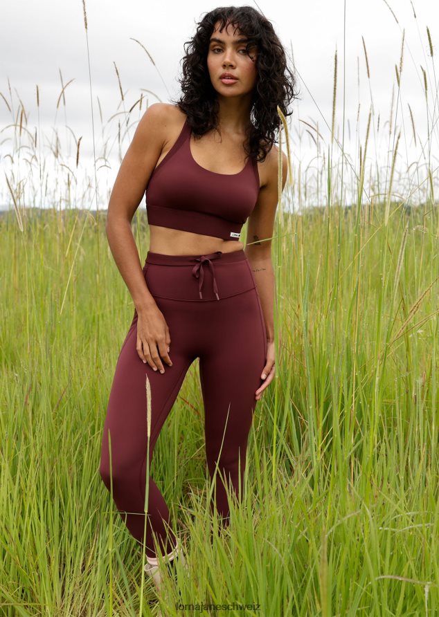 Bekleidung 202X25 Frauen kastanienbraun Lorna Jane Keep Up Multi-Pocket-No-Ride-Knöchelbeißer-Leggings