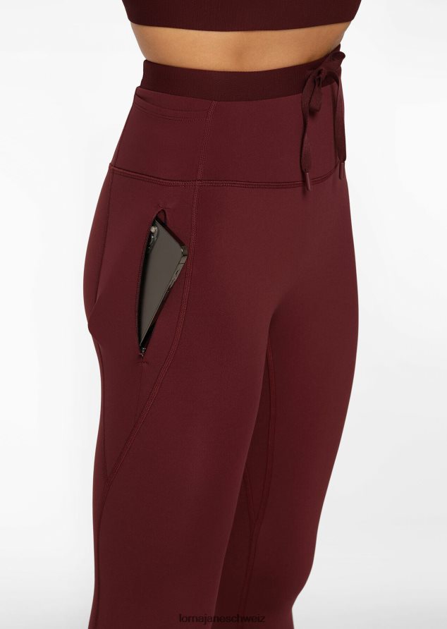 Bekleidung 202X25 Frauen kastanienbraun Lorna Jane Keep Up Multi-Pocket-No-Ride-Knöchelbeißer-Leggings