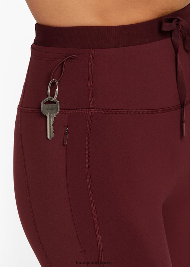 Bekleidung 202X25 Frauen kastanienbraun Lorna Jane Keep Up Multi-Pocket-No-Ride-Knöchelbeißer-Leggings