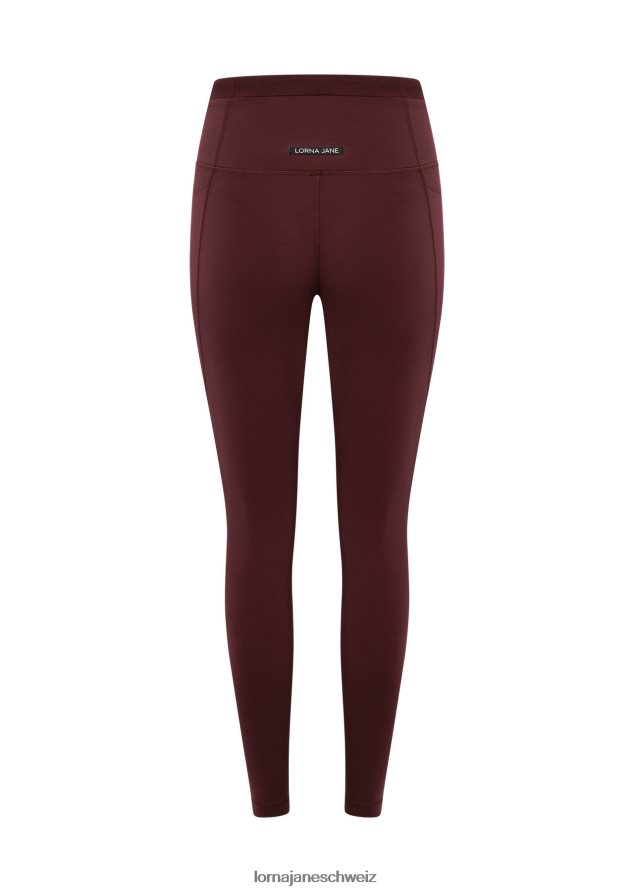 Bekleidung 202X25 Frauen kastanienbraun Lorna Jane Keep Up Multi-Pocket-No-Ride-Knöchelbeißer-Leggings