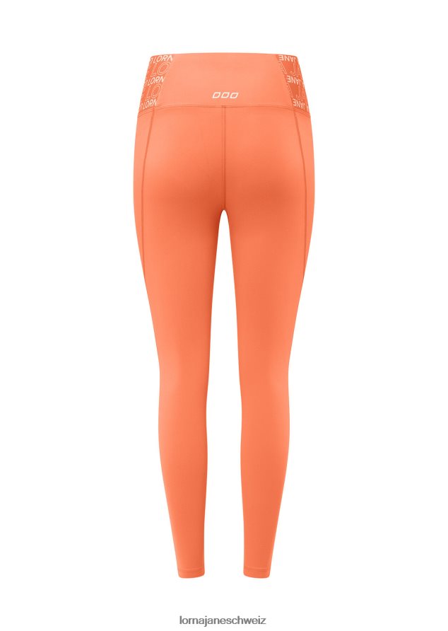 Bekleidung 202X266 Frauen Sonnenuntergang orange Lorna Jane Hochwertige Knöchelbeißer-Leggings mit Handytasche