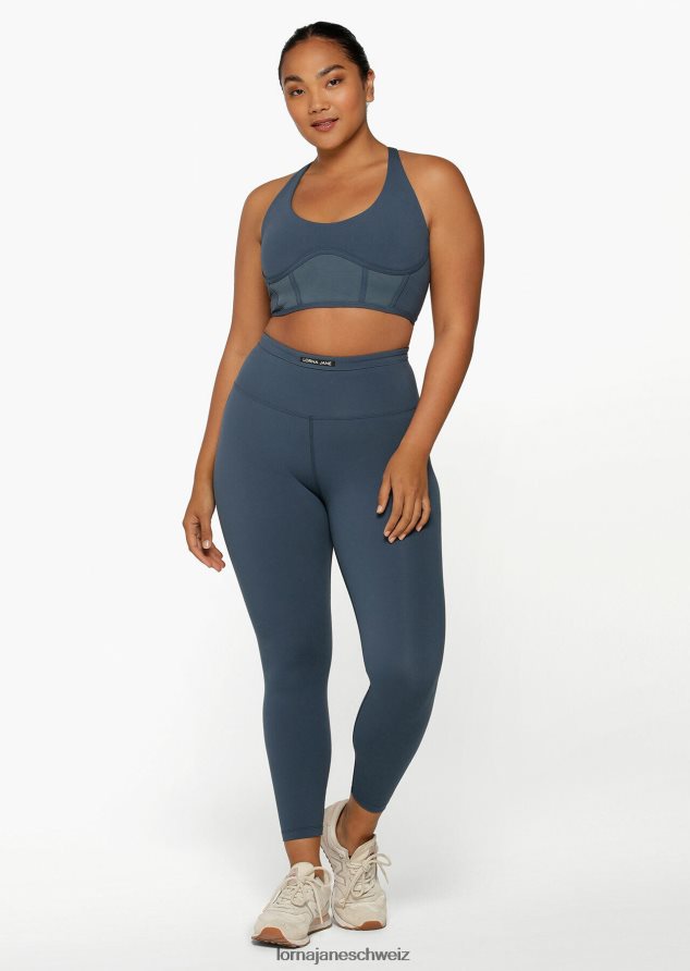 Bekleidung 202X306 Frauen blasses Indigo Lorna Jane Knöchelbeißer-Leggings mit Netz-Handytasche