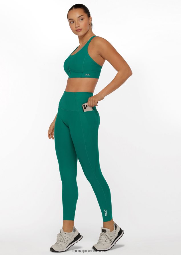 Bekleidung 202X431 Frauen dunkles Blaugrün Lorna Jane ultimative Excel-Knöchelbeißer-Leggings