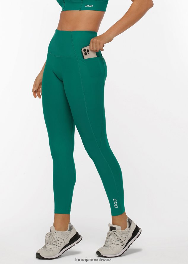 Bekleidung 202X431 Frauen dunkles Blaugrün Lorna Jane ultimative Excel-Knöchelbeißer-Leggings