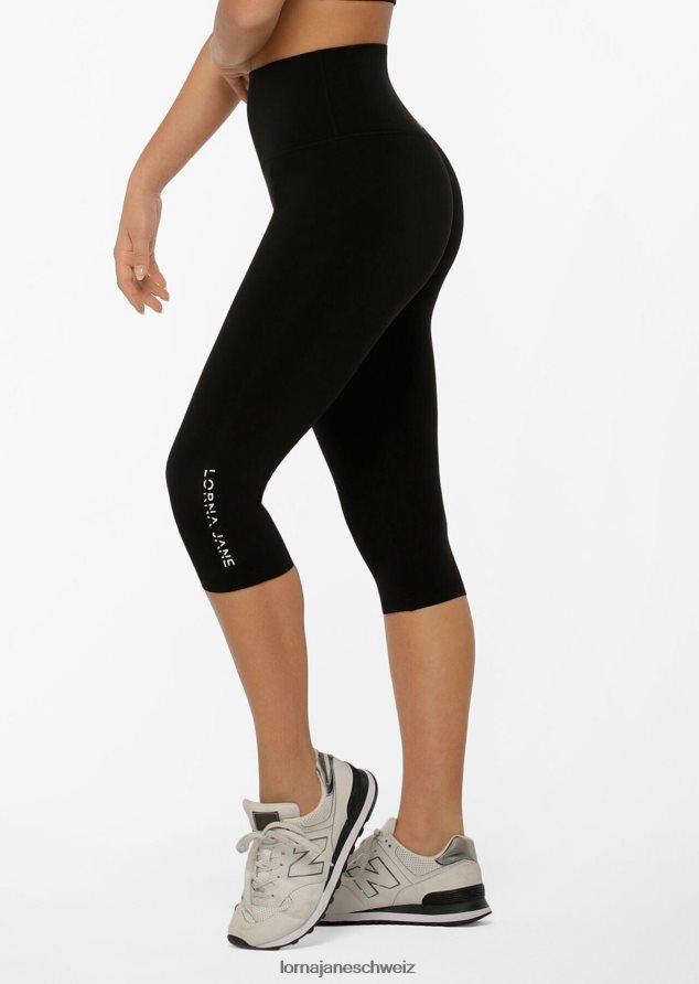Bekleidung 202X443 Frauen Schwarz Lorna Jane hochgefaltete Lotus-3/4-Leggings
