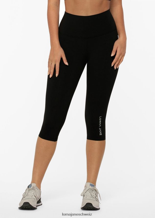 Bekleidung 202X443 Frauen Schwarz Lorna Jane hochgefaltete Lotus-3/4-Leggings