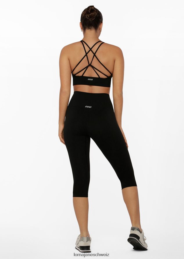 Bekleidung 202X443 Frauen Schwarz Lorna Jane hochgefaltete Lotus-3/4-Leggings
