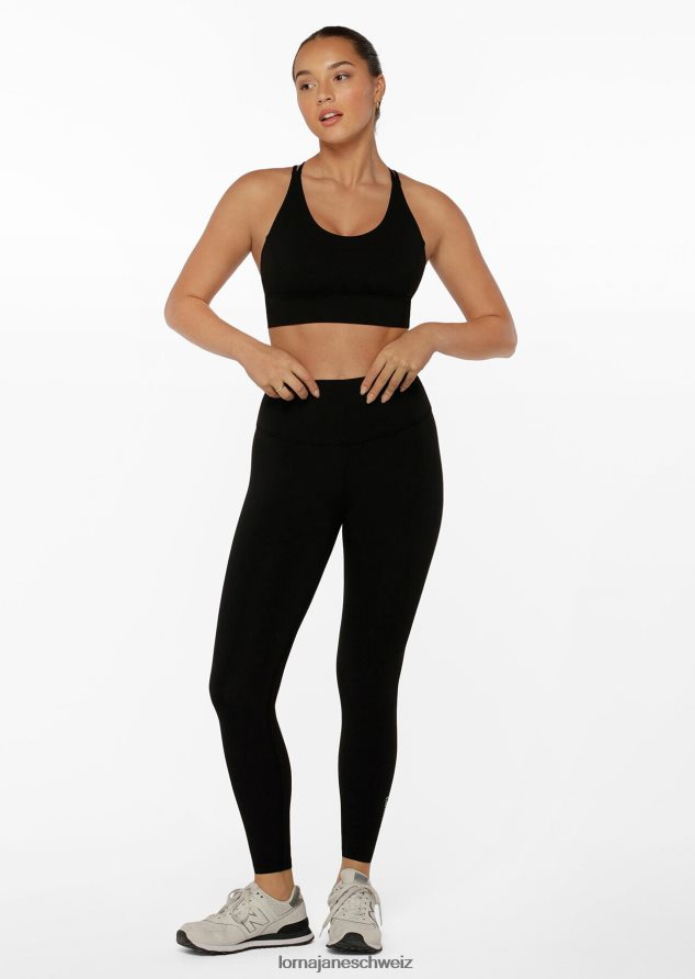 Bekleidung 202X444 Frauen Schwarz Lorna Jane Hochgefaltete Lotus-Leggings in voller Länge