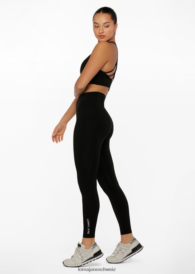 Bekleidung 202X444 Frauen Schwarz Lorna Jane Hochgefaltete Lotus-Leggings in voller Länge