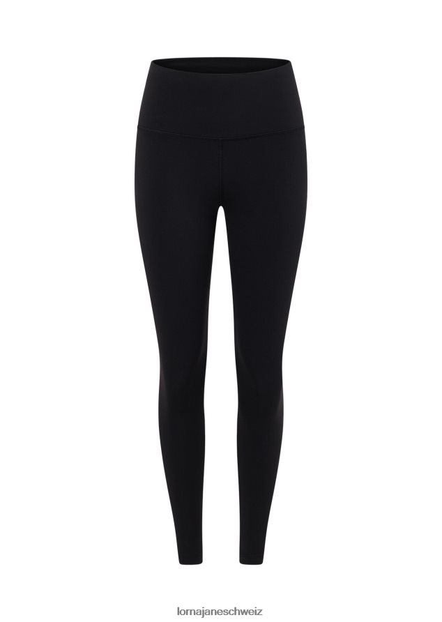 Bekleidung 202X445 Frauen Schwarz Lorna Jane Hochgefaltete Lotus-Knöchelbeißer-Leggings