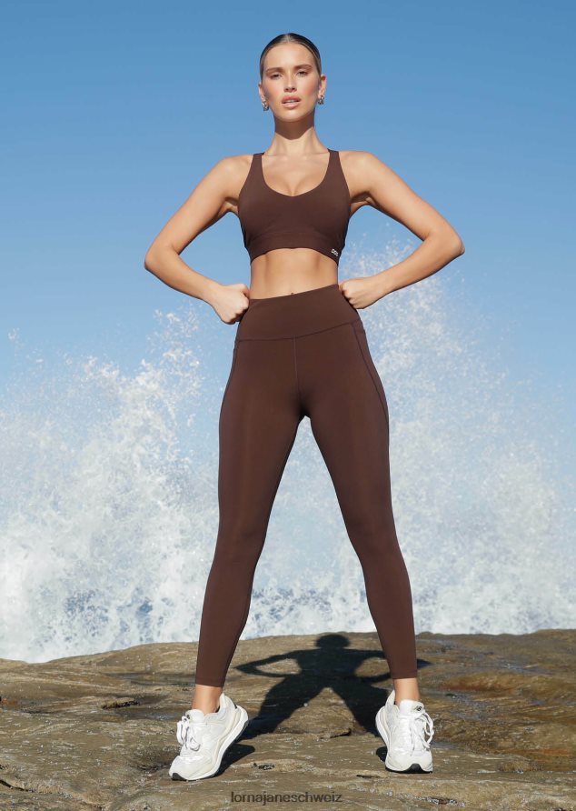 Bekleidung 202X448 Frauen Espresso Lorna Jane Amy Phone Pocket Ankle Biter Tech-Leggings