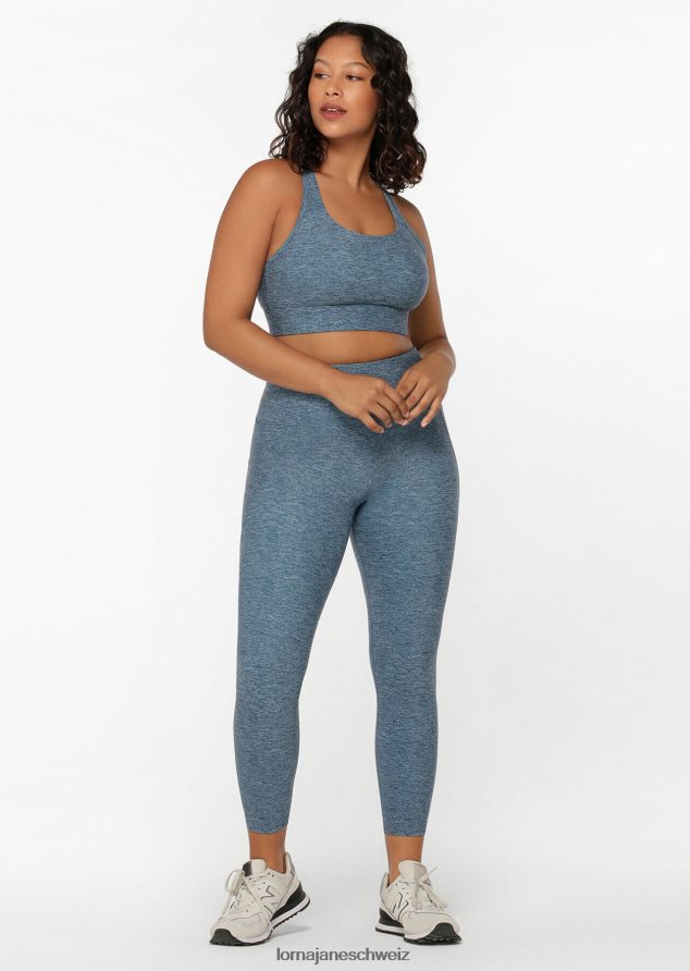 Bekleidung 202X475 Frauen verwaschener blauer Mergeldruck Lorna Jane Knöchelbeißer-Leggings mit Handytasche von Amy