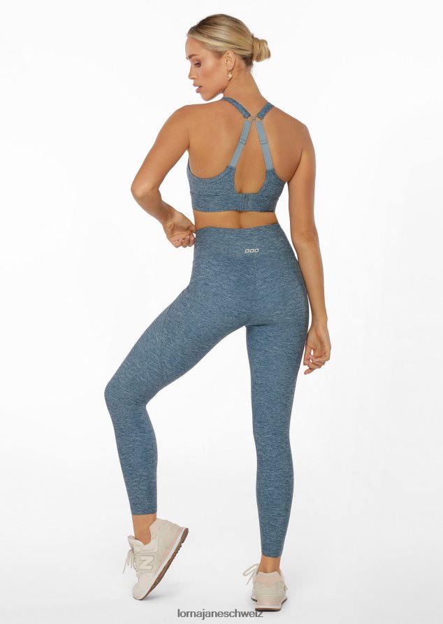 Bekleidung 202X475 Frauen verwaschener blauer Mergeldruck Lorna Jane Knöchelbeißer-Leggings mit Handytasche von Amy