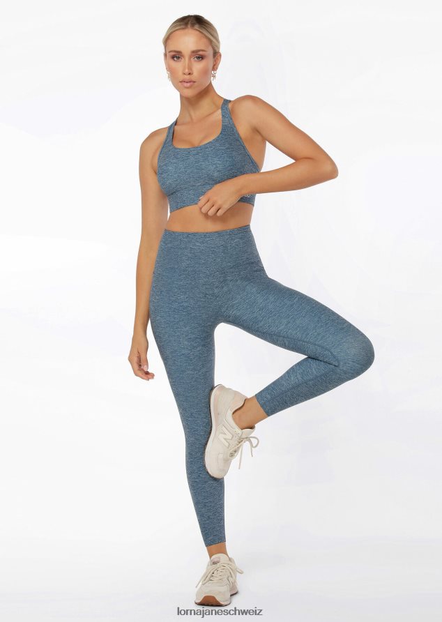 Bekleidung 202X475 Frauen verwaschener blauer Mergeldruck Lorna Jane Knöchelbeißer-Leggings mit Handytasche von Amy