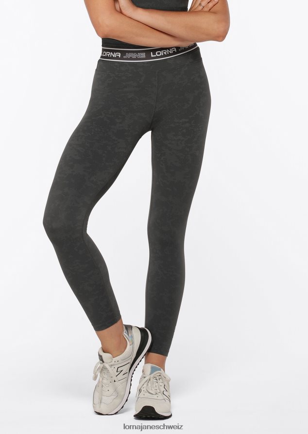 Bekleidung 202X477 Frauen gewaschenes Titan Lorna Jane Tempo-Knöchelbeißer-Leggings