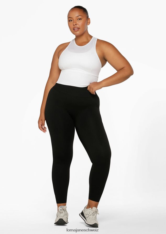 Bekleidung 202X61 Frauen Schwarz Lorna Jane Gerippte, nahtlose Knöchelbeißer-Leggings von Tempo