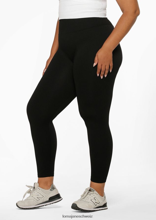 Bekleidung 202X61 Frauen Schwarz Lorna Jane Gerippte, nahtlose Knöchelbeißer-Leggings von Tempo