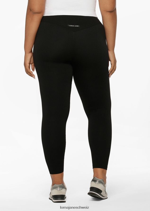 Bekleidung 202X61 Frauen Schwarz Lorna Jane Gerippte, nahtlose Knöchelbeißer-Leggings von Tempo