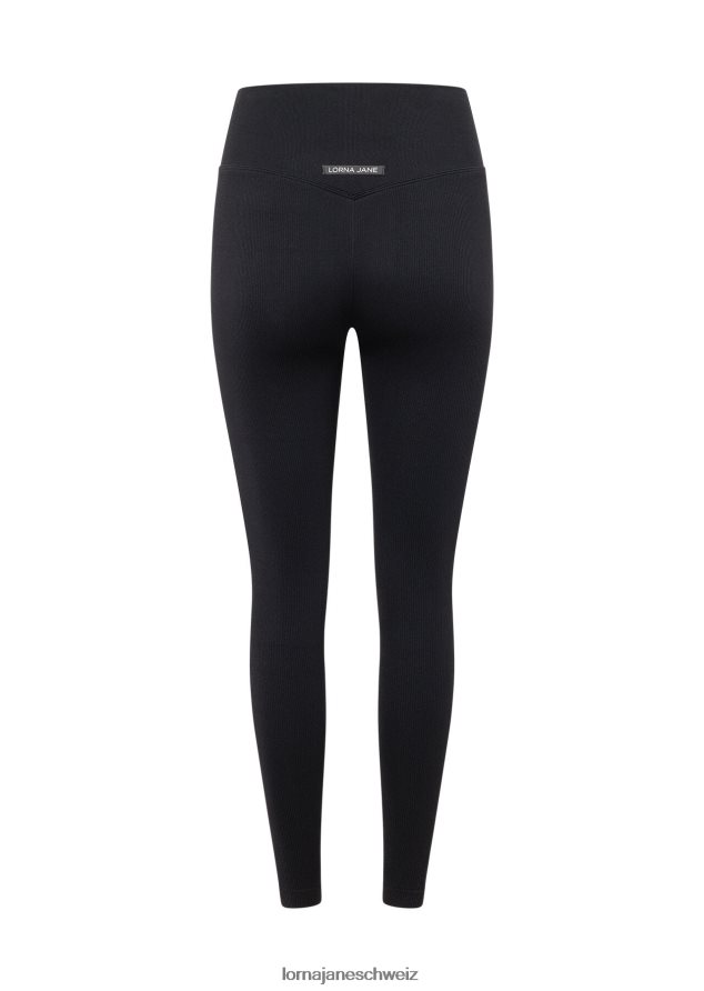 Bekleidung 202X61 Frauen Schwarz Lorna Jane Gerippte, nahtlose Knöchelbeißer-Leggings von Tempo