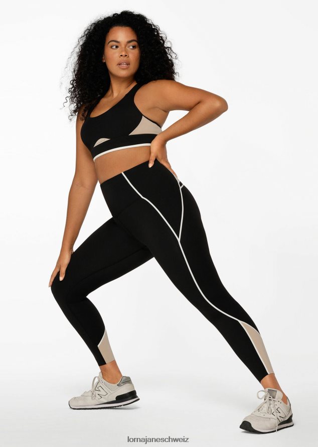 Bekleidung 202X7 Frauen Schwarz Lorna Jane Amplify Knöchelbeißer-Leggings mit geklebten Taschen