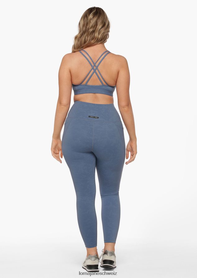 Bekleidung 202X85 Frauen neblig blau gewaschen Lorna Jane Hochfaltbare No-Ride-Knöchelbeißer-Leggings