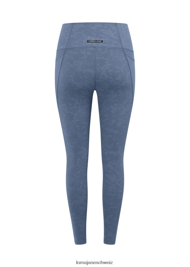 Bekleidung 202X85 Frauen neblig blau gewaschen Lorna Jane Hochfaltbare No-Ride-Knöchelbeißer-Leggings
