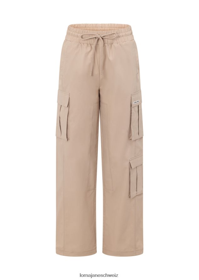 Bekleidung 202X66 Frauen cremefarben Lorna Jane Flashback-Cargohose mit hoher Taille