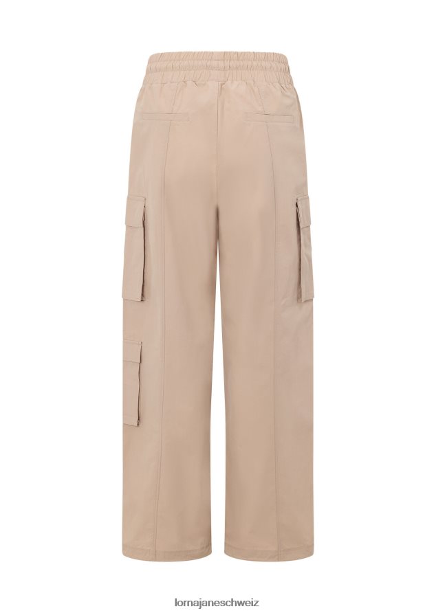 Bekleidung 202X66 Frauen cremefarben Lorna Jane Flashback-Cargohose mit hoher Taille