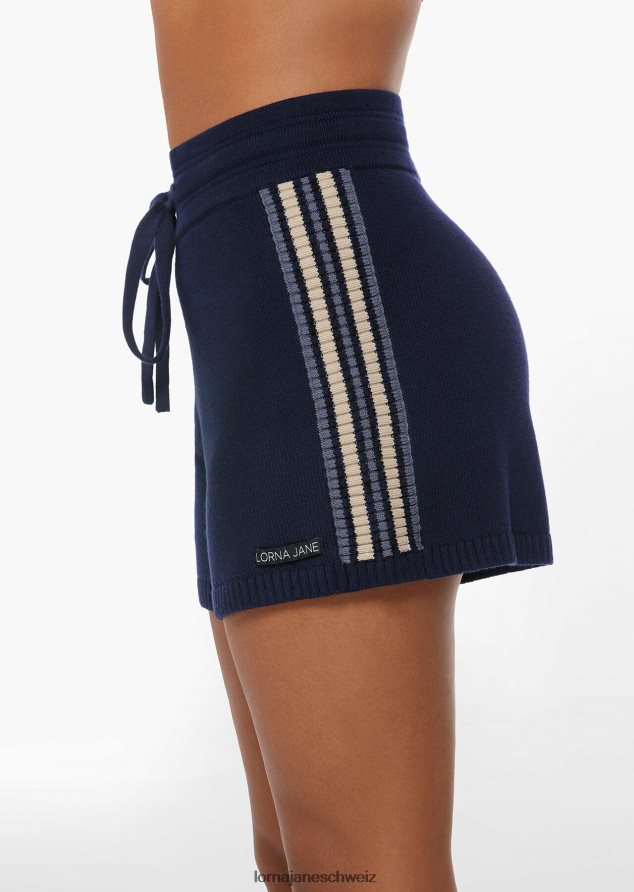 Bekleidung 202X105 Frauen Französische Marine Lorna Jane Kick-Shorts aus Kontraststrick