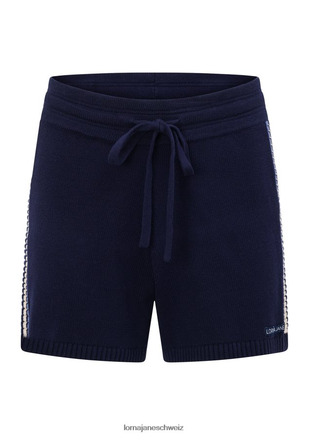 Bekleidung 202X105 Frauen Französische Marine Lorna Jane Kick-Shorts aus Kontraststrick