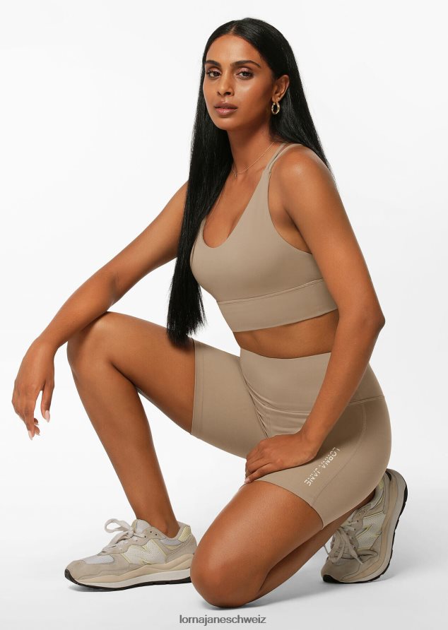 Bekleidung 202X110 Frauen dunkles gebrochenes Weiß Lorna Jane Lotus No Chafe 16cm Fahrradshorts